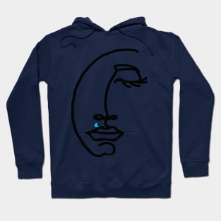 Line drawing sleeping face - a moment of peace Hoodie